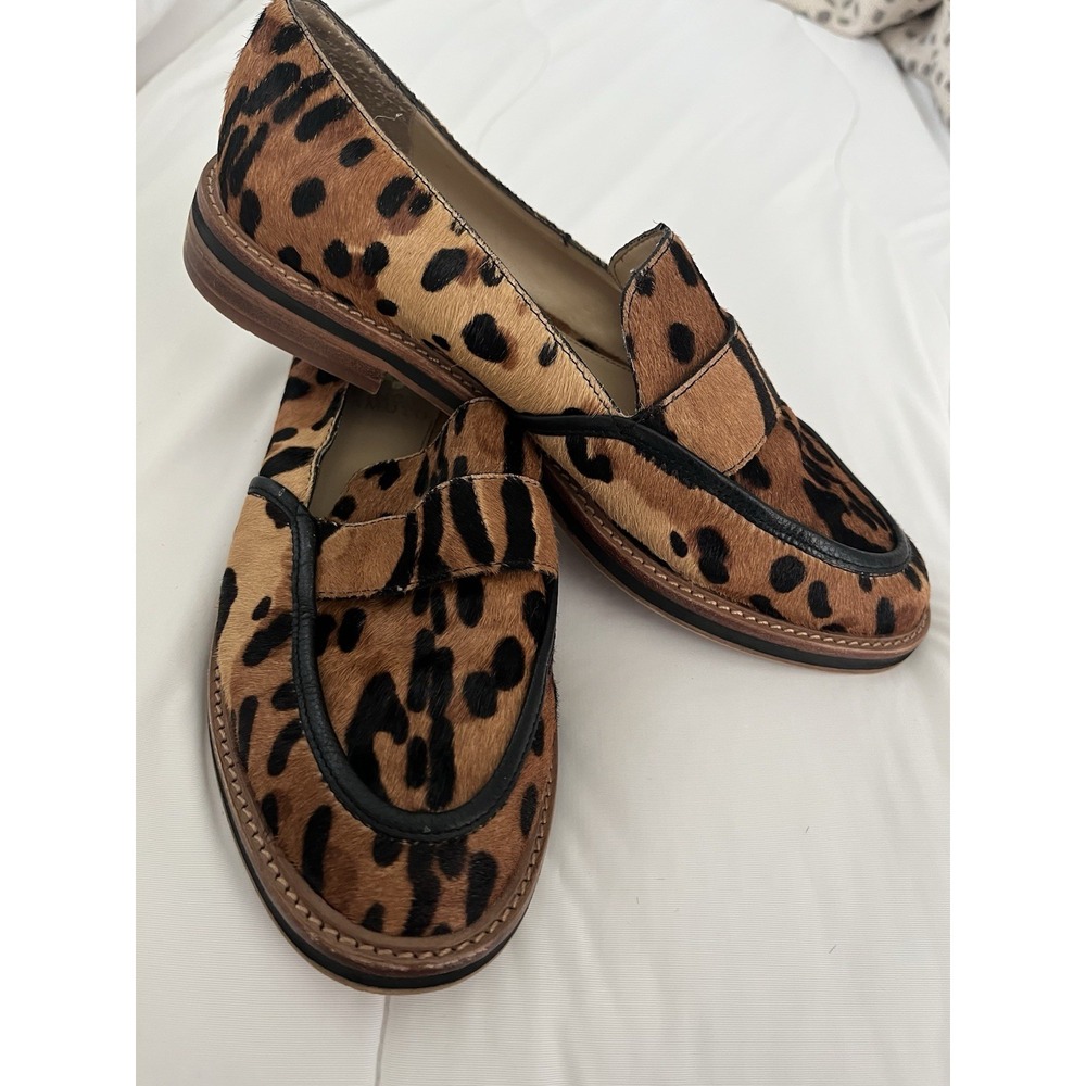 Vince Camuto Women's Leopard Animal Print Faux Fur SlipOn Loafer Flat Size 7 A11
